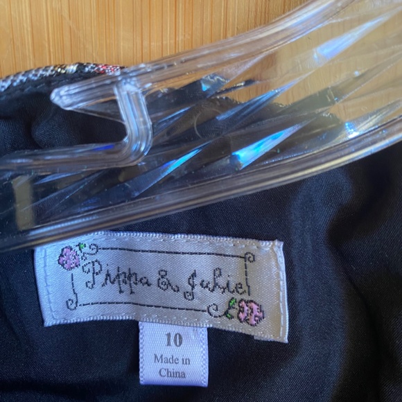 Pippa & Julie Drop Waist Fit and Flare Silver Gold Jacquard Party Short Dress 10 - Picture 2 of 15